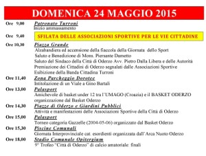 programma della Festa dello Sport 2015  2